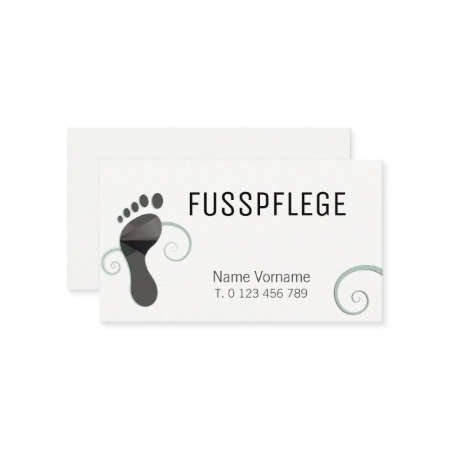 fusspflege visitenkarte (Vorderseite/Rückseite Beispiel)