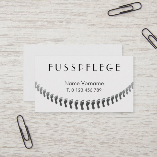 fusspflege visitenkarte (Vorderseite/Rückseite Beispiel)
