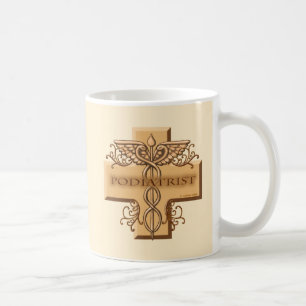 Fußpfleger Kreuz Caduceus Kaffeetasse