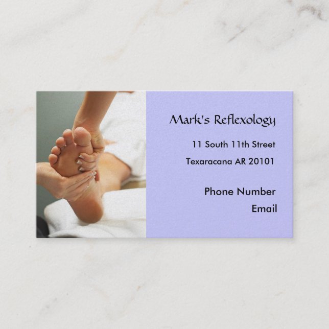 Fußreflexology-Fotogeschäftskarte Terminkarte (Vorderseite)