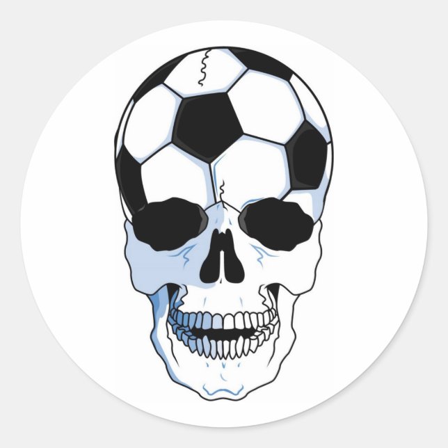 Fußschädel (Fußball-Schädel) Runder Aufkleber (Vorderseite)