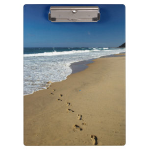 Fußspuren am Strand, Mabibi, Thongaland Klemmbrett