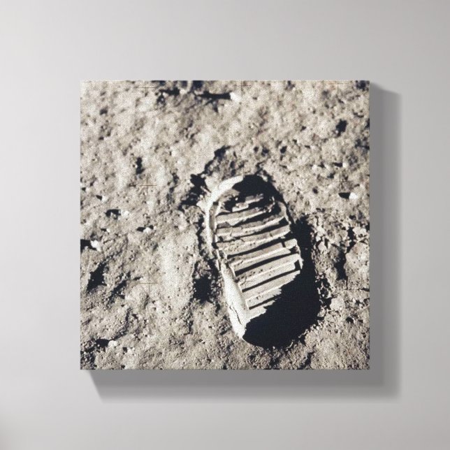 Fußspuren auf dem Mond Leinwanddruck (Vorderseite)