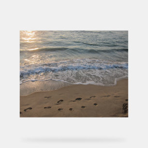 Fußspuren im Sand Acrylschild