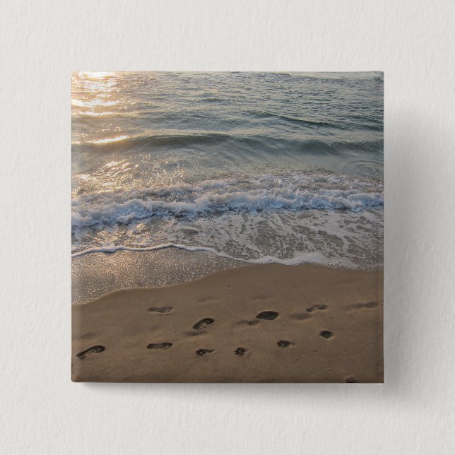Fußspuren im Sand Button (Vorderseite)