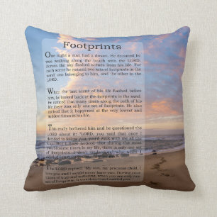 Fußspuren im Sand Gedicht Kissen