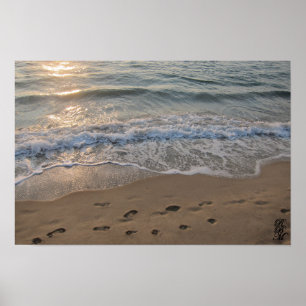 Fußspuren im Sand Poster