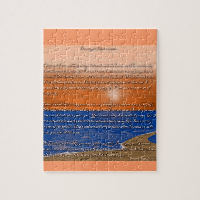 Fußspuren im Sandgedicht (Vertikal)