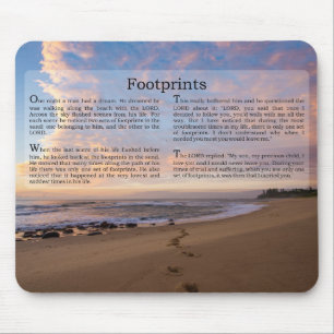 Fußspuren im Sandgedicht Mousepad
