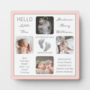 Fußspuren Mehrere Fotos Blush Birth Keepake Fotoplatte