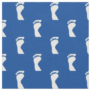 Fußspuren mit Fußspuren in Blauer Weiß Stoff