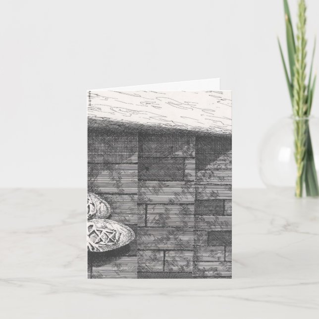 Fußstapfen und Tinte Zeichnend mit Verse (Vorderseite)