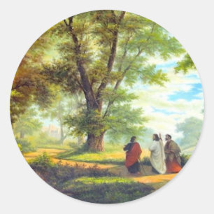 Fußweg bis Emmaus Runder Aufkleber