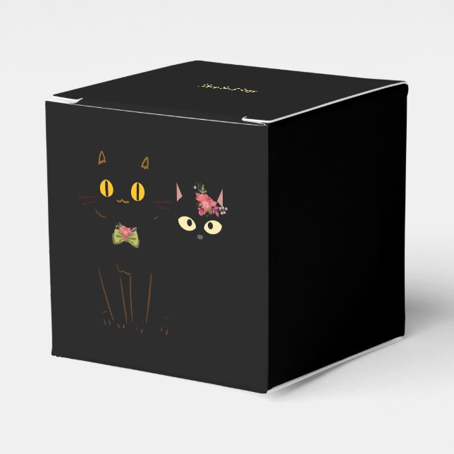 Fussy Black Cats Gelbe Augen Geschenkschachtel (Vorderseite)