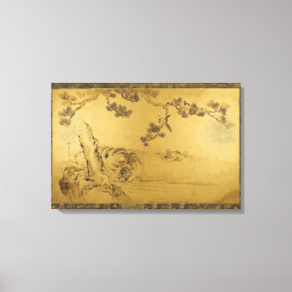 Fusuma: Tigers and Drache Leinwanddruck