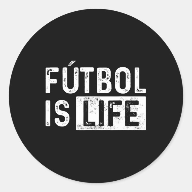 Futbol Is Life Football Lover Soccer Fun  Runder Aufkleber (Vorderseite)