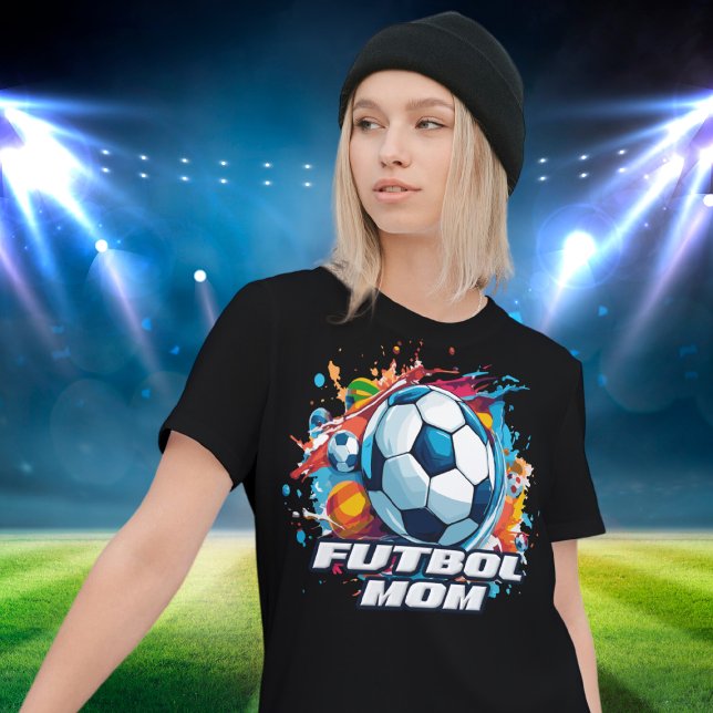 Futbol Mama Soccer Ball Muster T-Shirt (Von Creator hochgeladen)