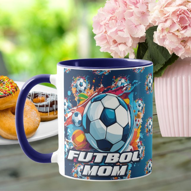 Futbol Mama Soccer Ball Muster Tasse (Von Creator hochgeladen)