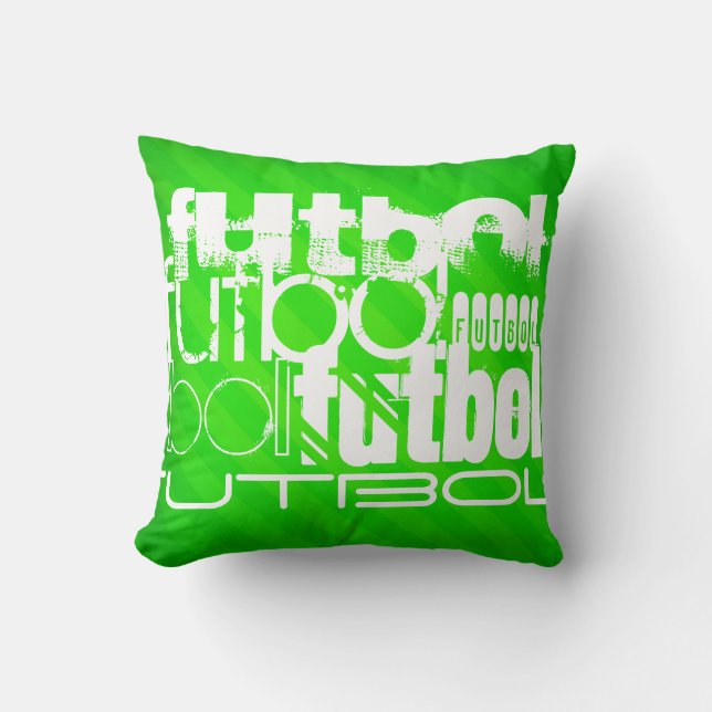 Futbol; Neon Green Stripes Kissen (Vorderseite)