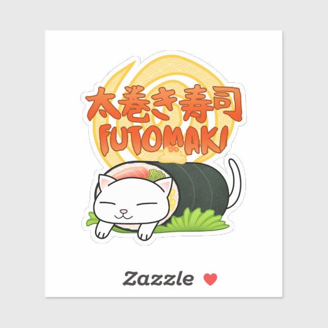 Futomaki Sushi Cat Aufkleber (Blatt)
