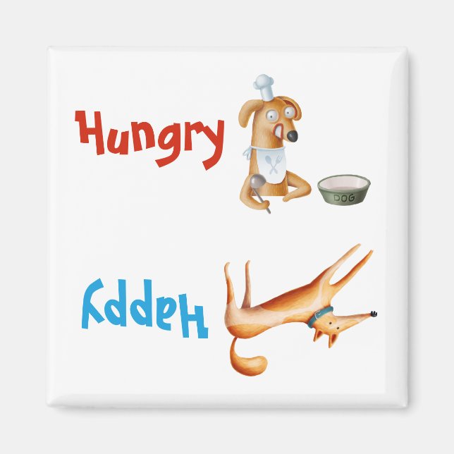 Futter gefütterter Hund Magnet hungrig glücklicher (Vorne)