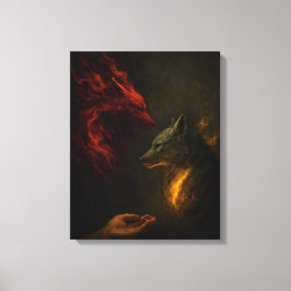 Füttere den richtigen Wolf – Symbolische Leinwandk Leinwanddruck