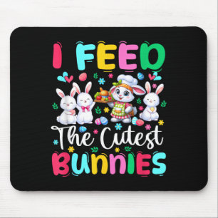 Füttere die süßesten Kaninchen Osterhasen Mittagsd Mousepad