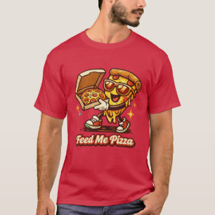 Füttere mich Pizza Lustiges Retro-Pizza-Shirt T-Shirt