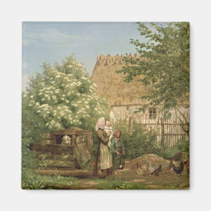 Füttern der Hühner Magnet