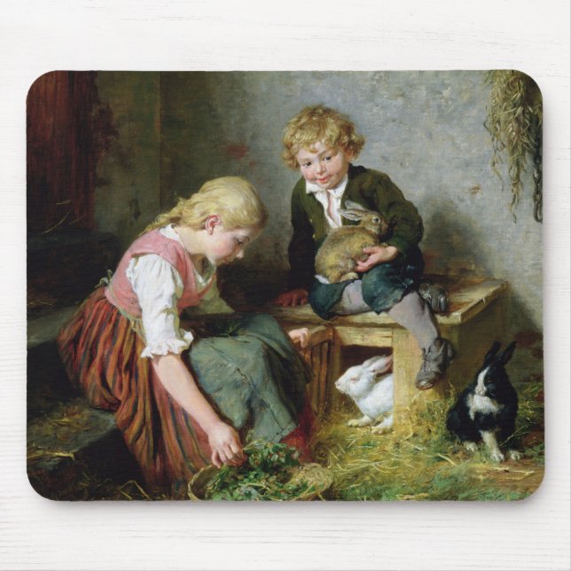 Füttern der Kaninchen Mousepad (Vorne)