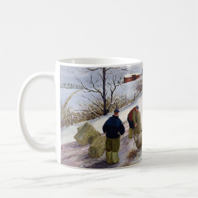 Füttern der Schafe im Winter Kaffeetasse (Links)
