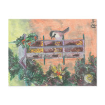 Fütternd Birdie Holiday Postcard