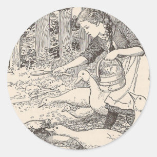 Fütternd Enten Runder Aufkleber