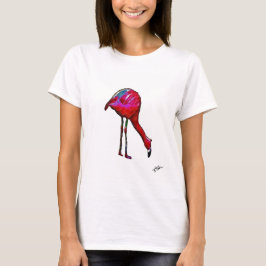 Fütternd Flamingo im Abstrakten T - Shirt