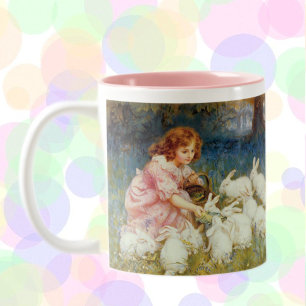 Fütternd Hasen Zweifarbige Tasse