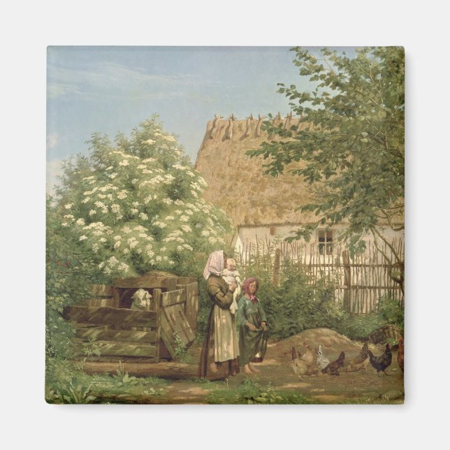 Fütternd Hühner Magnet (Vorne)