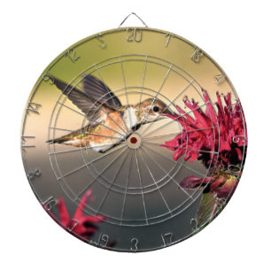 Fütternd Hummingvogel-Blume Dartscheibe