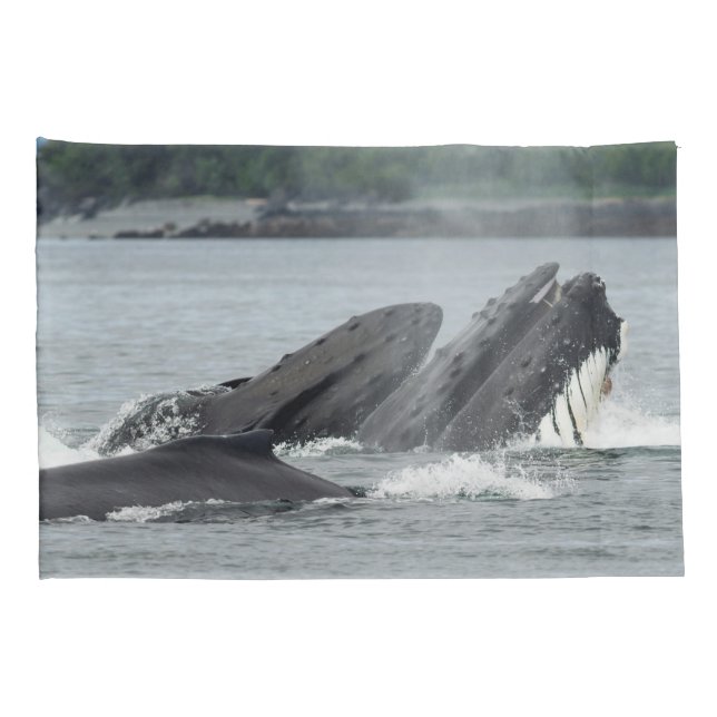 Fütternd Humpbackwale Kissenbezug (Rückseite-Rechts)