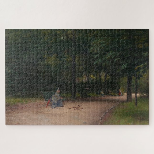 Fütternd Vögel im Park (von Paul Peel) (Horizontal)