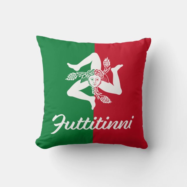 Futtitinni Sicily Trinacria Throw Kissen (Vorderseite)