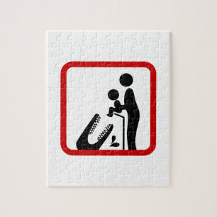 Füttre dem Krokodil-Zoozeichen kein Baby