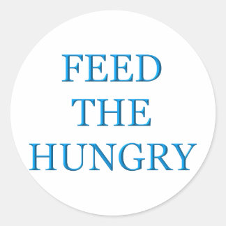 Füttre den Hunger Runder Aufkleber