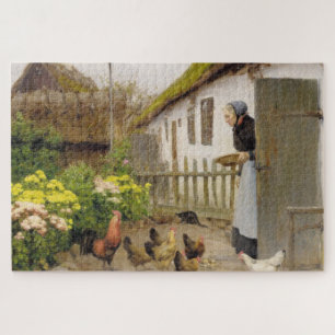 Füttre der Hühner (von H.A. Brendekilde)