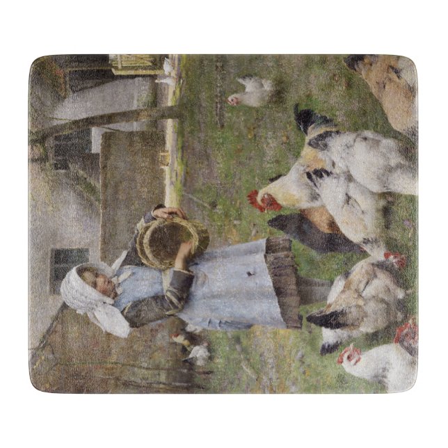 Füttre der Hühner (von Walter Frederick Osborne) Schneidebrett (Vorderseite)