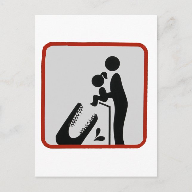 Füttre des Alligators Postkarte (Vorderseite)