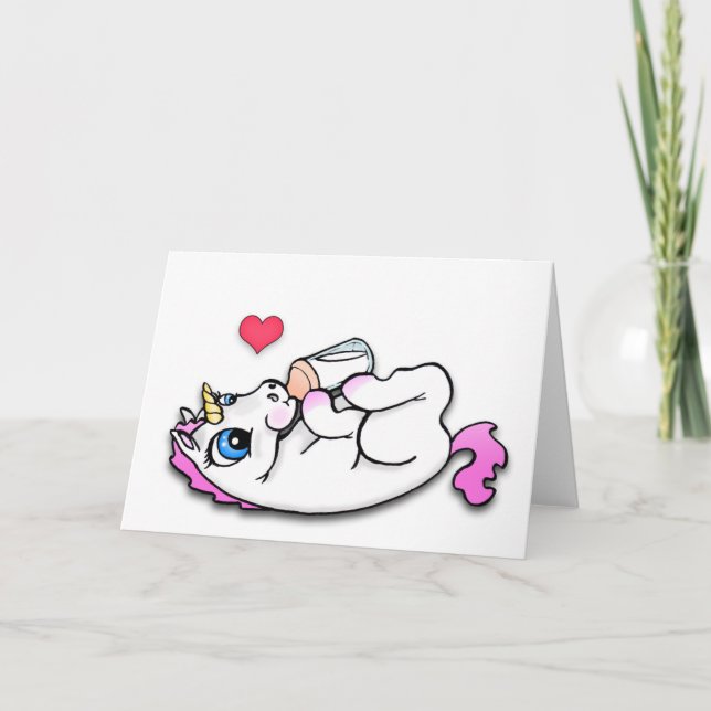 Füttre des Babys - Pink - Karte (Vorderseite)