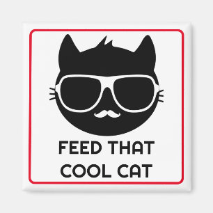 Füttre dieses Coolen Katzen Haustier Fütternd Erin Magnet