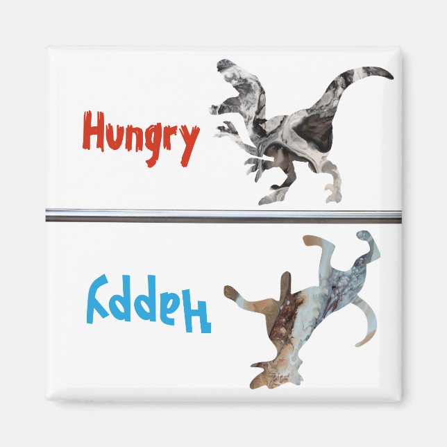 Füttre Gefüttert Dog Magnet Hungry Happy Dinosaur  (Vorne)