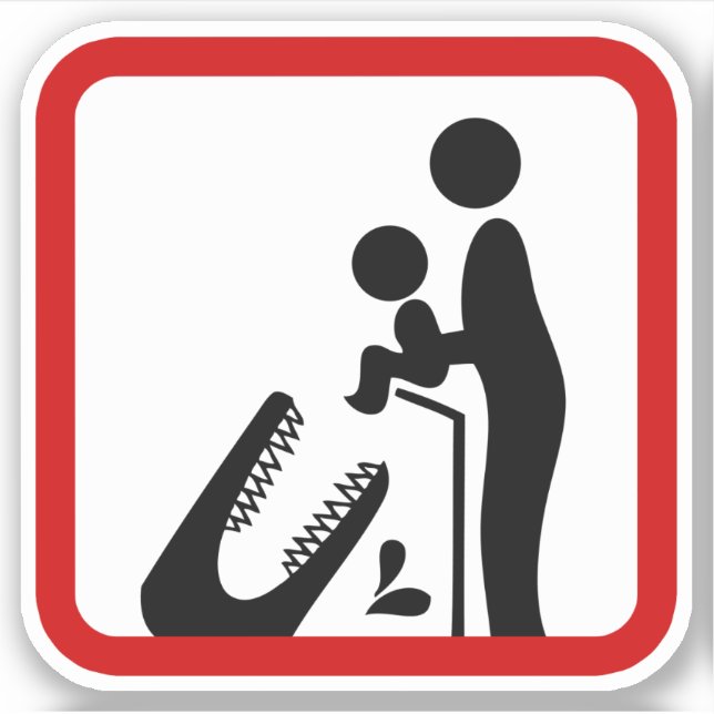 Füttre kein Baby zum Krokodil-Zoozeichen Aufkleber (Vorderseite)