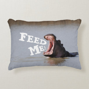 Füttre mir! Hippo Funny Dekokissen